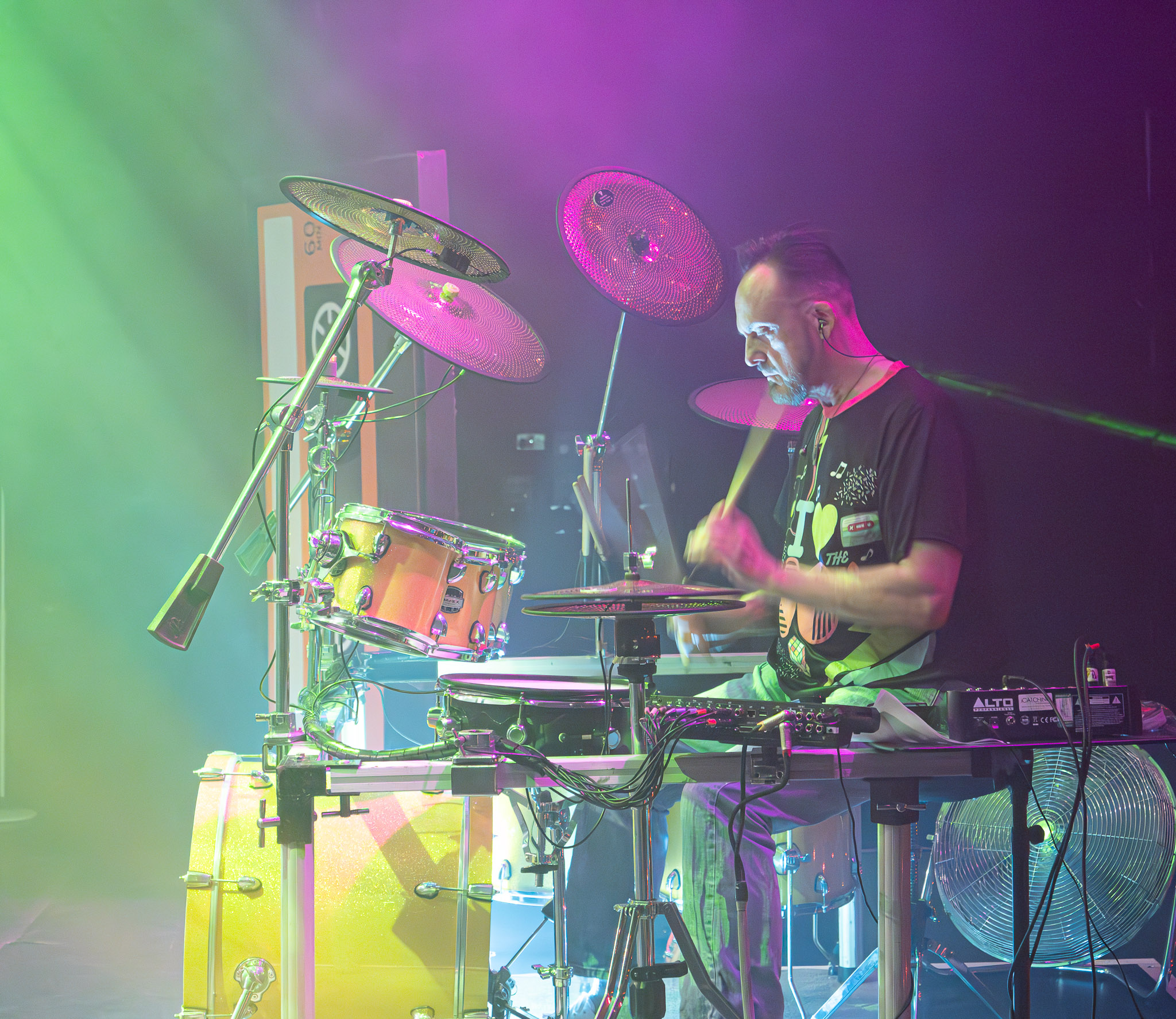 Wide angle view of The Rubix Effect live show production