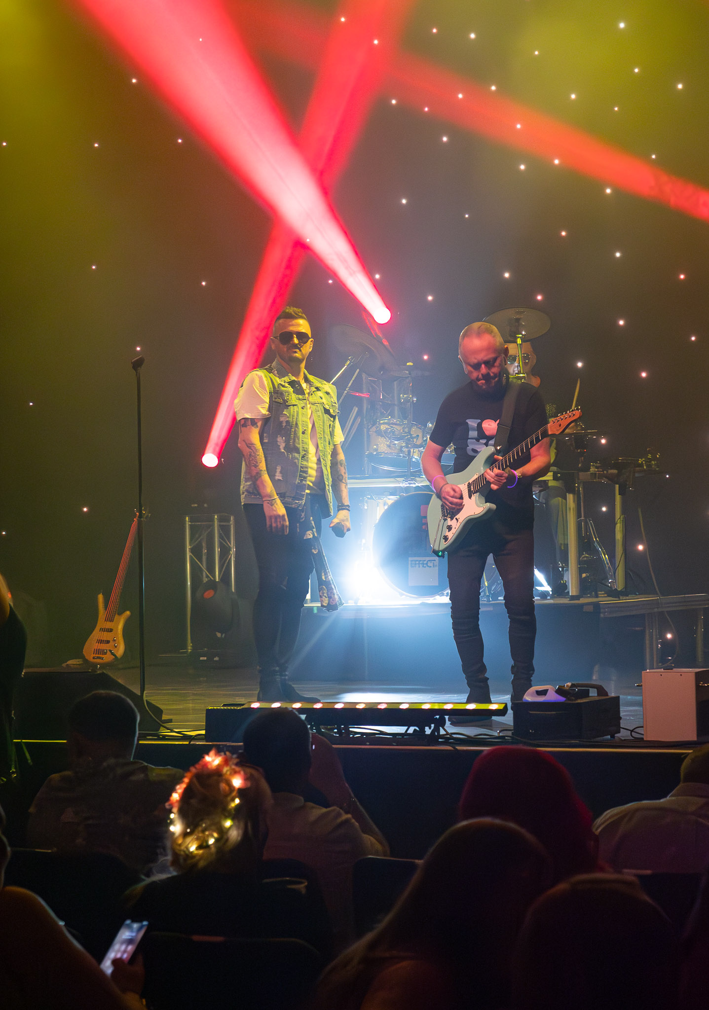 The Rubix Effect guitarist performing an extended guitar solo on stage